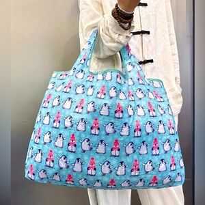 NEW PENGUIN FOLDABLE TOTE BAG LARGE CAPACITY CUTE PENGUIN 🐧 PRINT
